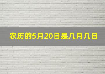 农历的5月20日是几月几日