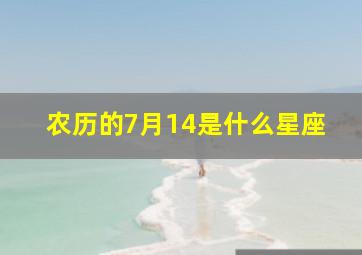 农历的7月14是什么星座