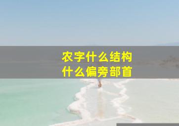 农字什么结构什么偏旁部首