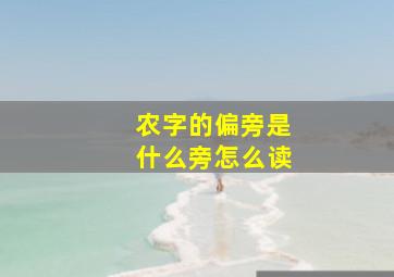 农字的偏旁是什么旁怎么读