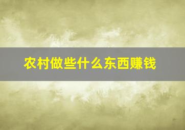 农村做些什么东西赚钱