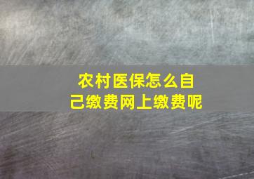 农村医保怎么自己缴费网上缴费呢