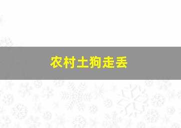 农村土狗走丢