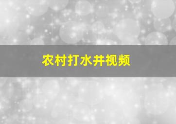 农村打水井视频