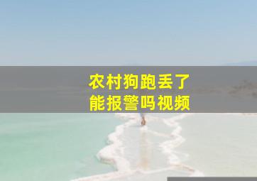 农村狗跑丢了能报警吗视频