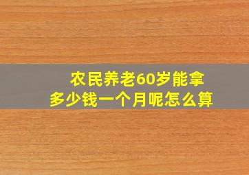 农民养老60岁能拿多少钱一个月呢怎么算