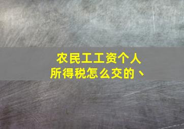 农民工工资个人所得税怎么交的丶