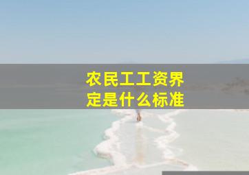 农民工工资界定是什么标准