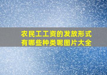 农民工工资的发放形式有哪些种类呢图片大全