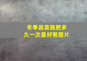 冬季蔬菜施肥多久一次最好呢图片