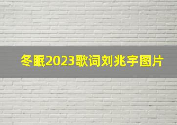 冬眠2023歌词刘兆宇图片