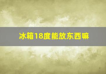 冰箱18度能放东西嘛