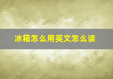 冰箱怎么用英文怎么读