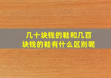 几十块钱的鞋和几百块钱的鞋有什么区别呢