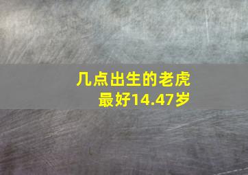 几点出生的老虎最好14.47岁