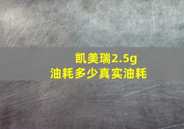 凯美瑞2.5g油耗多少真实油耗