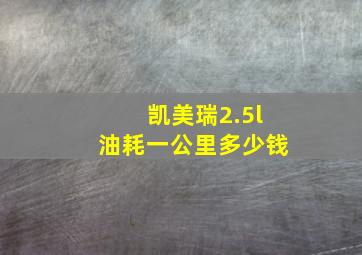 凯美瑞2.5l油耗一公里多少钱