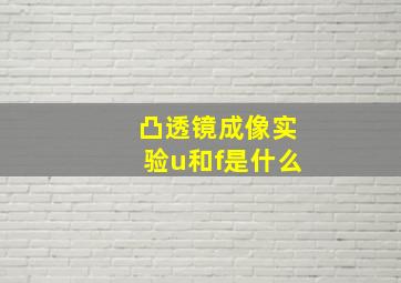 凸透镜成像实验u和f是什么