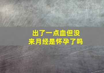 出了一点血但没来月经是怀孕了吗