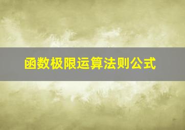 函数极限运算法则公式