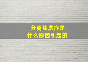 分离焦虑症是什么原因引起的