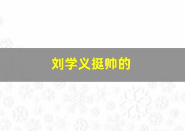 刘学义挺帅的