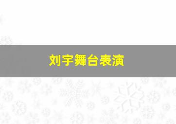 刘宇舞台表演