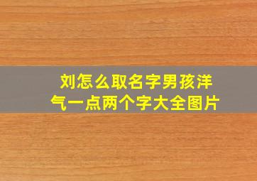 刘怎么取名字男孩洋气一点两个字大全图片