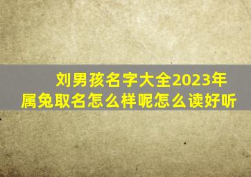 刘男孩名字大全2023年属兔取名怎么样呢怎么读好听