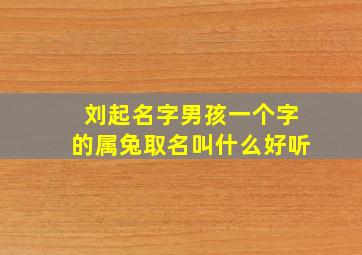 刘起名字男孩一个字的属兔取名叫什么好听