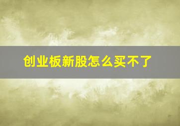 创业板新股怎么买不了