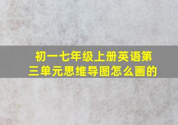 初一七年级上册英语第三单元思维导图怎么画的