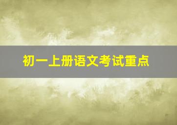 初一上册语文考试重点