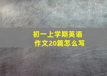 初一上学期英语作文20篇怎么写