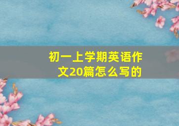 初一上学期英语作文20篇怎么写的