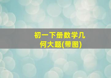 初一下册数学几何大题(带图)