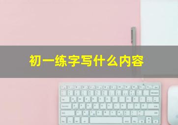 初一练字写什么内容