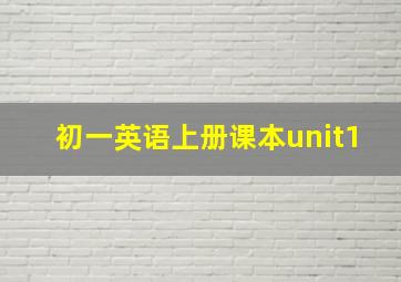 初一英语上册课本unit1