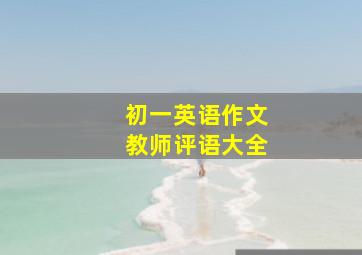 初一英语作文教师评语大全