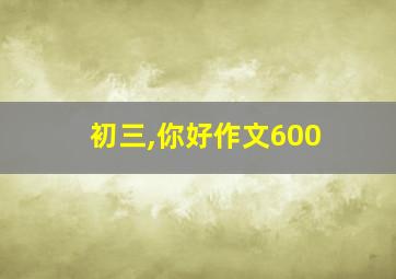 初三,你好作文600