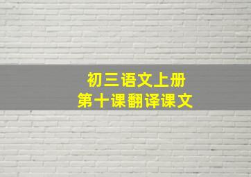 初三语文上册第十课翻译课文