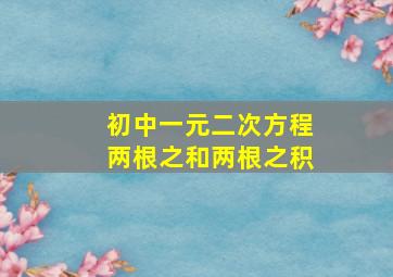 初中一元二次方程两根之和两根之积