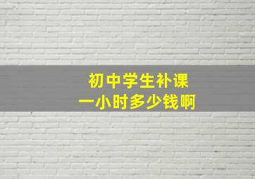 初中学生补课一小时多少钱啊