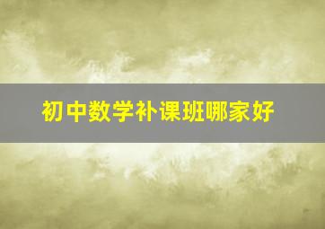 初中数学补课班哪家好