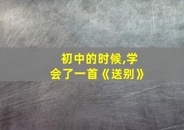 初中的时候,学会了一首《送别》