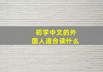 初学中文的外国人适合读什么