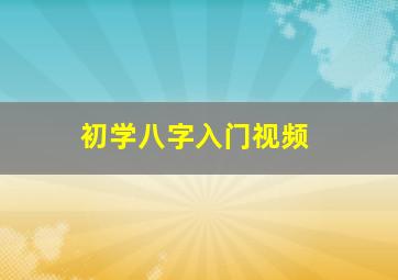 初学八字入门视频