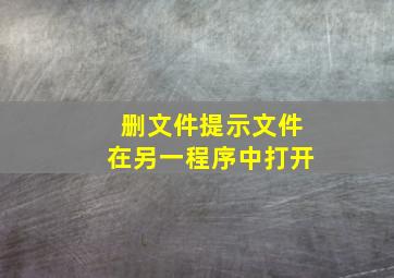 删文件提示文件在另一程序中打开