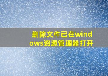 删除文件已在windows资源管理器打开