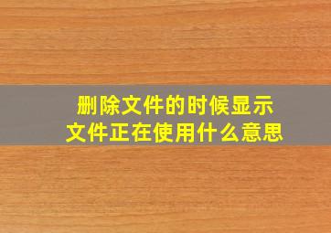 删除文件的时候显示文件正在使用什么意思